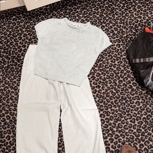 Banana Republic Mint Green Linen Knit Top